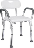 Chaise de douche avec accoudoirs et dossier